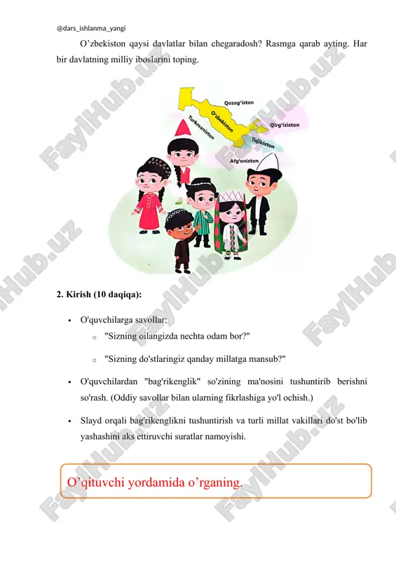 "bag'rikeng yurtim" mavzusida dars ishlanmasi - Page 4