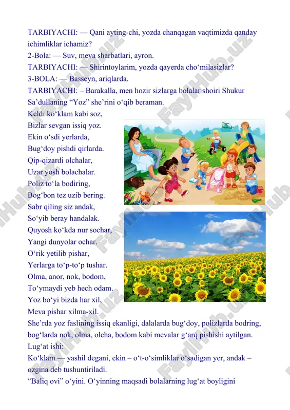 "yoz-bu kamalaklar ranglari" mavzusidagi faoliyat dasturi - Page 4