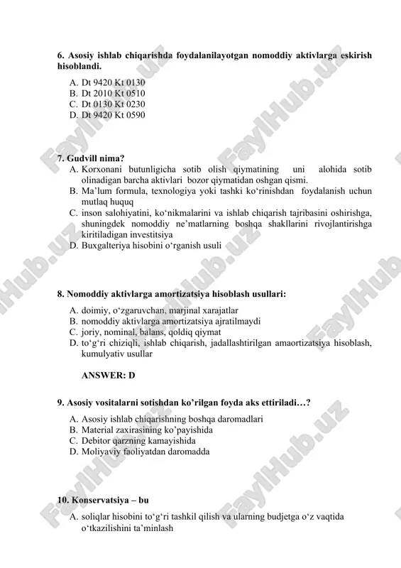 buxgalteriya nazorat savollari uchun qo'llanma - Page 4