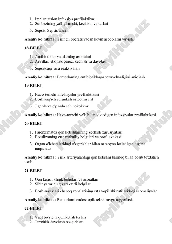 umumiy jarrohlik fanidan imtihon biletlari - Page 4