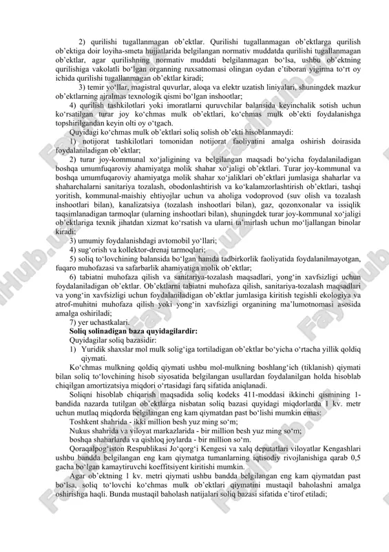 tizimida mol-mulk solig‘ini joriy qilishdan ko‘zlangan maqsad birinchidan, korxonalar o‘zlarining xo‘jalik faoliyatini yuritishda ortiqcha va foydalanilmayotgan mol-mulkini sotishga qiziqishini uyg‘otish bo‘lsa, ikkinchidan, korxonalar balansidagi mol-mulkdan samarali foydalanishni rag‘batlantirishdan iborat. chunki, korxonalarning ma’naviy va jismoniy tomondan eskirgan asosiy vositalarini yangi, ilg‘or texnologiya-uskunalar bilan yangilashi ishlab chiqarilayotgan tovarlarning bahosini arzonlashtiradi va raqobatbardosh tovarlar ishlab chiqarishga imkon beradi. xo‘jalik yurituvchi subektlarning balansidagi barcha mulklardan soliq to‘lashga majbur qilish uni ortiqcha bino, inshootlar, mashina va uskunalardan qutilishiga undaydi. bu esa, o‘z navbatida, ishlab chiqarish vositalari bozorini shakllantirishga, mahsulot tannarxini pasaytirishga hamda raqobatbardosh mahsulot ishlab chiqarish imkoniyatini yaratadi. shuningdek, mol-mulk solig‘i daromad va mulk taqsimotidagi nomutanosiblikni bartaraf etishning muhim vositasi hisoblanadi. yuridik shaxslardan olinadigan mol-mulk solig‘ining davlat byudjeti daromadlari tarkibidagi ulushi yuqori salmoqqa ega emas. hozirgi vaqtda ushbu soliqning tushumi o‘zbekiston respublikasi davlat byudjetining soliqli daromadlarida 2,3-4,5 foiz oralig‘ini tashkil etmoqda (1-jadvalga qarang). 1-jadval o‘zbekiston respublikasi davlat byudjeti daromadlari tarkibida yuridik shaxslardan olinadigan mol-mulk solig‘inining …