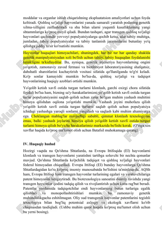 qlarining ko'p mafkurasiga asos bo'lganligi sababli, ba'zilarning ta'kidlashicha, bu turdagi transgen qishloq xo'jaligi hayvonlari sanoat zavod fermalari tomonidan qo'yilgan hayvonlar farovonligi muammolarini hal qilishga yordam beradi. (xavflar haqida ko'proq ma'lumot olish uchun batafsil muhokamaga qarang). bio-tibbiy tadqiqot sanoati genetik muhandislik texnologiyasidan bir xil darajada ta'sirlangan. zamonaviy kasalliklar va tegishli dori terapiyasini o'rganish uchun ko'plab sinov hayvonlariga tayanish o'rniga, biotibbiyot hamjamiyati endi hayvonlarning maxsus ishlab chiqilgan tadqiqot modellariga tayanishi mumkin. bunday hayvonlar irsiy ko'krak saratoni kabi zamonaviy kasalliklarga nisbatan sezgirlikni oshirish uchun o'stiriladi. transgen hayvonlar bunday kasalliklar bo'yicha tadqiqotlarni aniqroq, arzonroq va tezroq qildilar, shu bilan birga har qanday tadqiqotda kamroq individual hayvonlardan foydalangan holda aniq natijalarga erishishga imkon berdi. shuningdek, echkilar, qo'ylar va qoramollar kabi transgen hayvonlar sutida ko'p miqdorda murakkab inson oqsillarini ishlab chiqarish uchun yaratilgan, bu terapevtik dorilarni yaratishda juda foydali. ushbu hayvonlarni sutida shu va boshqa oqsillarni chiqarish uchun muhandislik qilish orqali yuqori sifatli terapevtik dori-darmonlarni ommaviy …