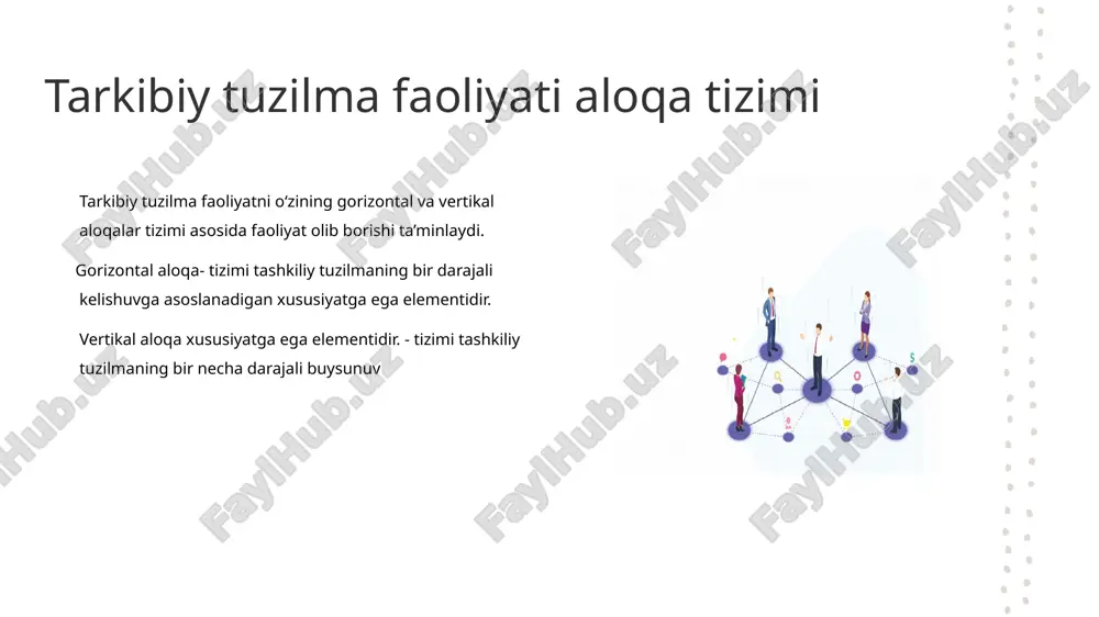 n'anaviy deb ham ataladi. boshqaruv tuzilmasidagi darajalar yuqoridan pastgacha kamayish tartibida tartibga solinadi va har bir rahbar o'z bo'limi xodimlarining ishini nazorat qiladi. chiziqli tashkiliy tuzilmaning afzalliklari : kamchiliklari : soddalik funksiyalar va ma'suliyatini aniq taqsimlash qaror qabul qilish tezligi avtoritarizm boshqaruvda moslashuvchanlikning yo'qligi, ishning zarari uchun favoritizm ehtimoli divizion tashkiliy tuzilma divizion(bo'linmali) - tashkilotning bo'linma tashkiliy tuzilmasi kichikroq tarkibiy bo'linmalargabo'linishni o'z ichiga oladi (ya'ni bo'linma tarkibidagi har bir bo'linma o'z marketing guruhiga, o'z savdo guruhiga va boshqalarga ega bo'lishi mumkin). bo'linish mahsulot liniyalari yoki geografik mintaqalar bo'yicha amalga oshiriladi. bo'linma boshqaruv tuzilmasi varianti - bitta bosh kompaniya bir nechta sho''ba korxonalarga ega bo'lib, ularning har biri asosiy kompaniyaning brendi va nomidan foydalanadi. bo'linmali tashkiliy tuzilmaning afzalliklari : bitta kompaniyaning bankrotligi boshqalarning mavjudligiga tahdid solmaydi; foydasiz bo'linishdan tezda xalos bo'lish qobiliyati. kamchiliklari : soliq to'lovlarini oshirish, qo'shimcha buxgalteriya hisobini yuritish zarurati. brigada brigada – ishlab chiqarishning jamoaviy turi bo'lgan korxonalarda …
