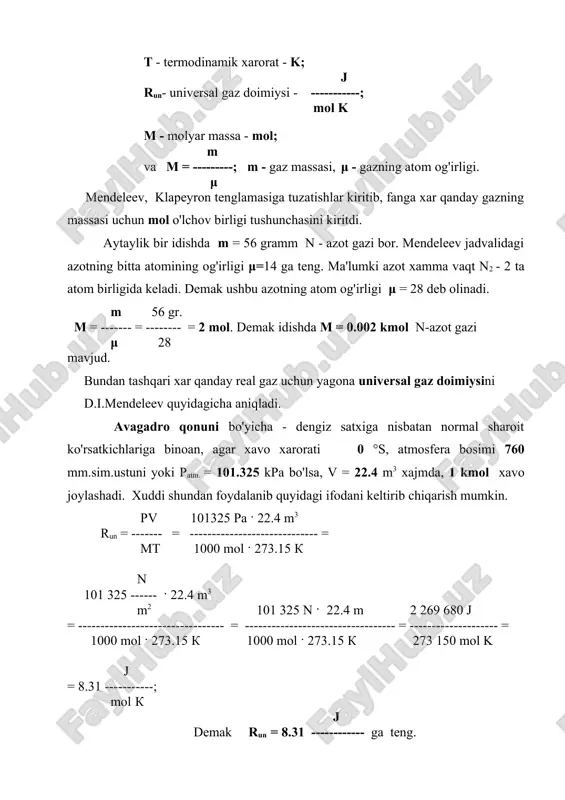 termodinamika tenglamasi va ideal gazlar - Page 4