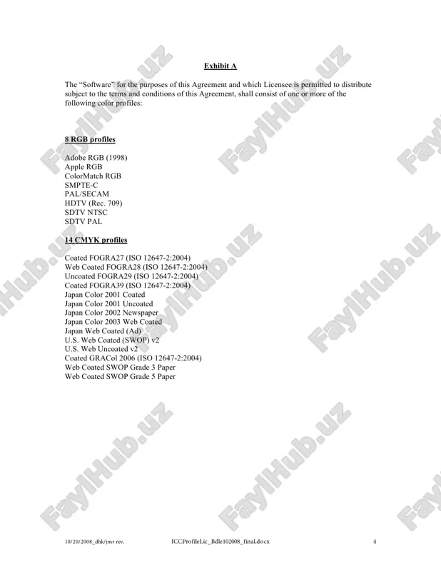 purpose of disclaiming, excluding and/or limiting obligations, warranties and liability as provided in this agreement, but in no other respects and for no other purpose. 6. trademarks. adobe grants you a worldwide, nonexclusive, nontransferable, personal right to use the “adobe” word trademark (the “trademark”) solely to identify adobe as the source of the adobe rgb (1998) product or adobe rgb technology, so long as such use complies with the terms of this agreement, the trademark guidelines available at the “permissions and trademarks” pages of the adobe web site (www.adobe.com) and the “adobe trademark guidelines for third parties who license, use or refer to adobe trademarks,” also available from the adobe web site. you acknowledge the validity of the trademark and adobe’s ownership of the trademark. nothing in this agreement shall give you any right, title or interest in the trademark, other than the license rights granted in this agreement. you …