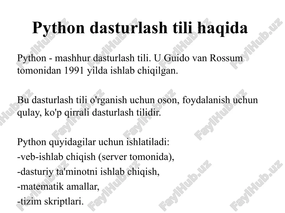 python dasturlashtilidagi shartli operatorlar - Page 4