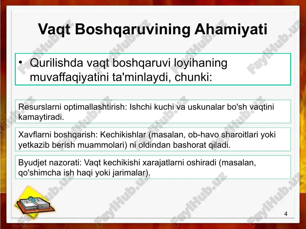 qurilishda vaqt boshqaruvi va ish jadvali tuzish - Page 4