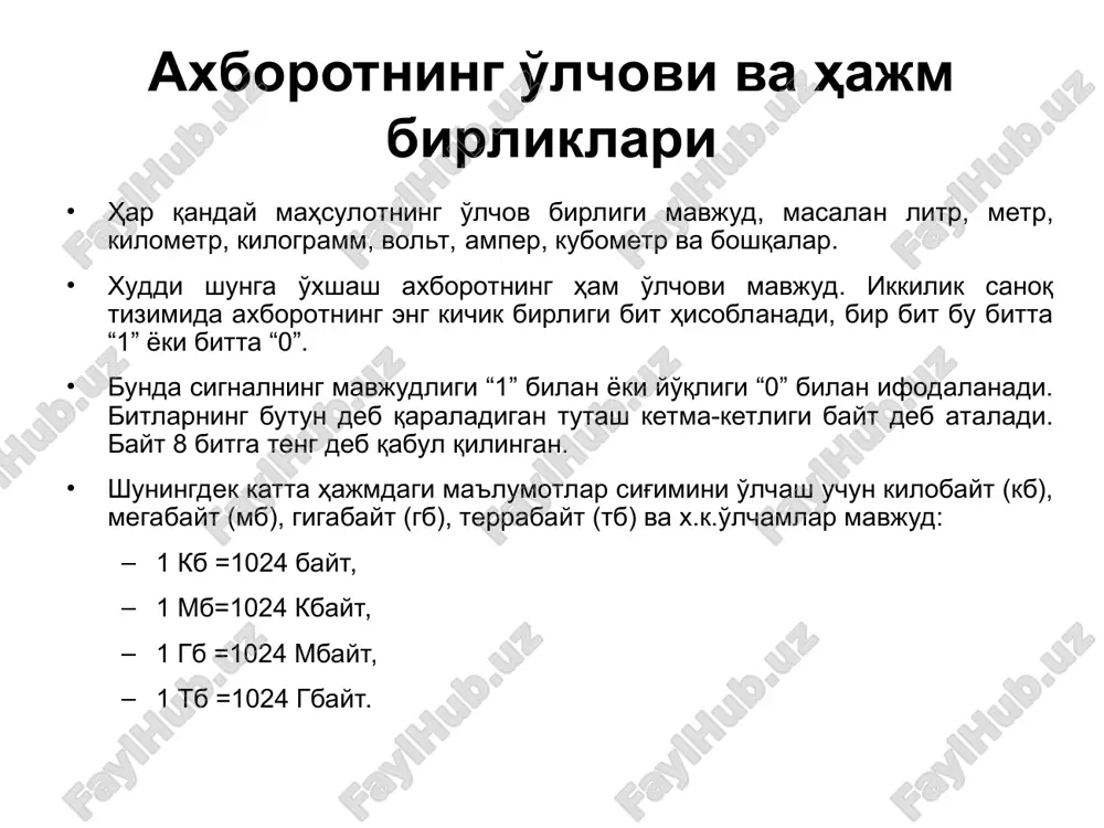 da o'n trillion amal bajaradi. shaxsiy kompyuterlarning asosiy qurilmalari kompyuterning asosiy qurilmalari: tizim bloki monitor klaviatura sichqoncha asosiy plata asosiy plata atamasi inglizcha maze bord so'zidan kelib chiqqan. asosiy plata kompyuterni ko'p tomonlama umumiy tuzilmasini aniqlab beruvchi asosiy qurilmalaridan biridir bu qurilma, yirik, ko'p qavatli plata ko'rinishida bo'lib, qolgan barcha qurilmalarni protsessor va bir-biri bilan o'zaro aloqasini ta'minlovchi komponentlardan tashkil topgan. ushbu plataga protsessor bilan birgalikda kompyuterni barcha qurilmalari, unda joylashgan bo'linmalar yordamida ulanadi protsessorlar va soket asosiy plata pentium 4 protsessori bilan emas, balki yadrosi bilan belgilanadigan uni tarkibi bilan ishlashi kerak. protsessorni aniq bir modeliga qarab asosiy platada protsessor o'rnatish uchun ma'lum turdagi bo'linma bo'lishi kerak va ushbu bo'linma soket deb nomlanadi. asosiy parametri: takt chastotasi, u gertsda o'lchanadi, masalan 3 ggts operativ xotira operativ xotiralar tezkor xotira bo'lib, odatda zamonaviy platalar ikki turdagi ddr xotiralari bilan ishlay oladi: sdram va ddr2. birinchi turdagi xotira ishonchliroq xotira sifatida …
