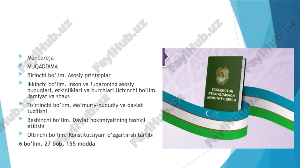 kuchli ijtimoiy himoya va muhtojlarga g‘amxo‘rlik – davlat siyosatining muhim yo‘nalishi konstitutsiya loyihasida o‘zbekiston – huquqiy davlat, deb belgilanmoqda. jumladan, inson huquq va erkinliklarini ta’minlash davlatning oliy maqsadi, deya e’lon qilinar ekan, unda inson huquqlariga oid normalar 3 baravardan ortiqqa oshmoqda qonunlardagi ziddiyatlar va noaniqliklar inson foydasiga hal bo‘lishi shart va zarur (20-m) har bir inson oʻz shaxsini erkin kamol toptirish huquqiga ega. hech kimga uning roziligisiz qonunchilikda belgilanmagan majburiyat yuklatilishi mumkin emas (21-m) “yangi o’zbekiston – yangi sud” o‘lim jazosini taqiqlashni konstitutsiyaviy darajada belgilanishi insonni hayotdan hatto davlat ham mahrum etishga haqli emasligini kafolatlaydi. 25-modda shaxs sudning qarorisiz qirq sakkiz soatdan ortiq muddat ushlab turilishi mumkin emas 27-modda. (bu orqali xalqaro e’tirof etilgan “xabeas korpus” institutini qo‘llanish ko‘lami yanada kengayadi) shaxsni ushlash chogʻida unga tushunarli tilda uning huquqlari va ushlab turilishi asoslari tushuntirilishi shart. (“miranda qoidasi”) “yangi o’zbekiston – yangi sud” jinoiy ta’qibga uchragan fuqaroning adolatli sud muhokamasiga bo’lgan …