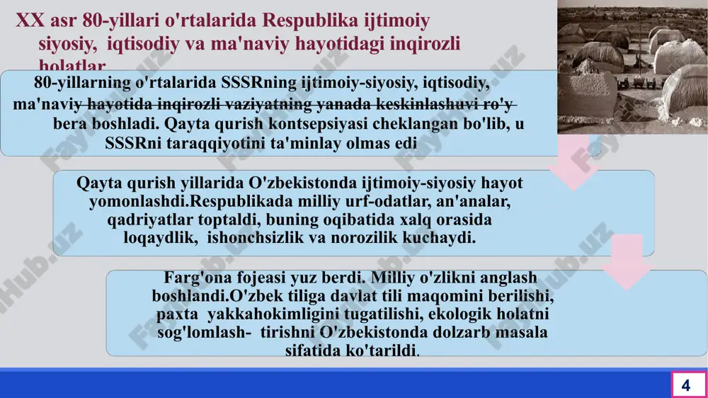 928-2003) publisistik maqolalarida markaz o’yinlari ochib berildi 10 10 o'zbekistonda 1989 yilning ikkinchi yarmidan boshlangan o'zgarishlar gdlyan guruhiga nisbatan munosabatlarni ham keskin o'zgartirib yubordi. "paxta ishi" bilan bog'liq bo'lgan qonunbuzarliklarni fosh etish, begunoh kishilarni oqlashda o'zbekistonning yangi rahbari islom karimov boshchiligida keng ko'lamli ishlar boshlandi. bu ishlar markazdan hech qanday ruxsat so'ramasdan mustaqil tarzda olib borildi. shunday murakkab sharoitda ittifoqdosh respublikalar ichida birinchi bo'lib respublika bosh prokurori prezident islomkarimovning tavsiyasiga ko'ra tayinlandi. yurtboshimiz bosh prokuror oldiga respublikamiz manfaatlarini himoya qilish, birinchi navbatda, "paxta ishi" bo'yicha nohaq qamalagan fuqarolarning haq- huquqini tiklash masalasini qo'ydi. o'zbekiston ssr oliy soveti prezidiumi 1989 yil 12 sentyabrda "paxtachilikda qo'shib yozishga yo'l qo'ygani uchun jinoiy javobgarlikka tortilgan kishilarni avf etish maqsadida hujjatlar tayyorlaydigan komissiya" tashkil etdi. bu komissiya tergov hujjatlarini o'zbekistonga qaytarib, minglabishlarni qayta o'rgandi. o'zoq davom etgan mashaqqatli kurash natijasida, 2940 kishining haq- huquqi qayta tiklandi, 1015 kishi asossiz sudlangani aniqlandi. noqonuniy ravishda hibsga olingan …