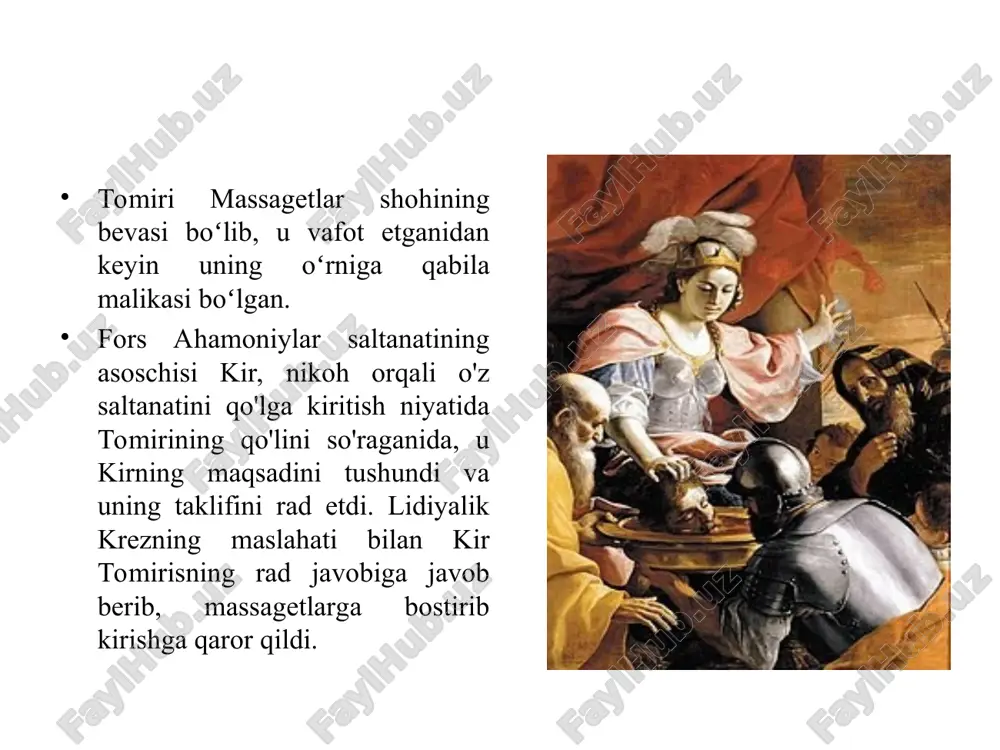 ilindi, u erda uning qabri hisoblangan va kichik osiyo maqbaralarini eslatuvchi yodgorlik saqlanib qolgan. ushbu qabr yonida qisqa va kamtarona mixxat yozuvi bo'lgan fors-elam-bobil yozuvi o'yilgan - "men kurushman, shoh, ahamoniyman" va shuningdek, bu erda elam qirollik libosida va misr bosh kiyimida bo'lgan saroyni qo'riqlayotgan qanotli jonzot tasvirlangan. iskandarning hindistonga yurishi paytida sodir bo'lgan anarxiya paytida qabr talon-taroj qilindi, ammo makedoniyalik bosqinchi qaytib kelib, qaroqchilarni qatl qildi. biroq, ular unda deyarli hech qanday qimmatbaho narsalarni topmadilar va iskandar bunday buyuk bosqinchining dafn etilganidan hayratda qoldi