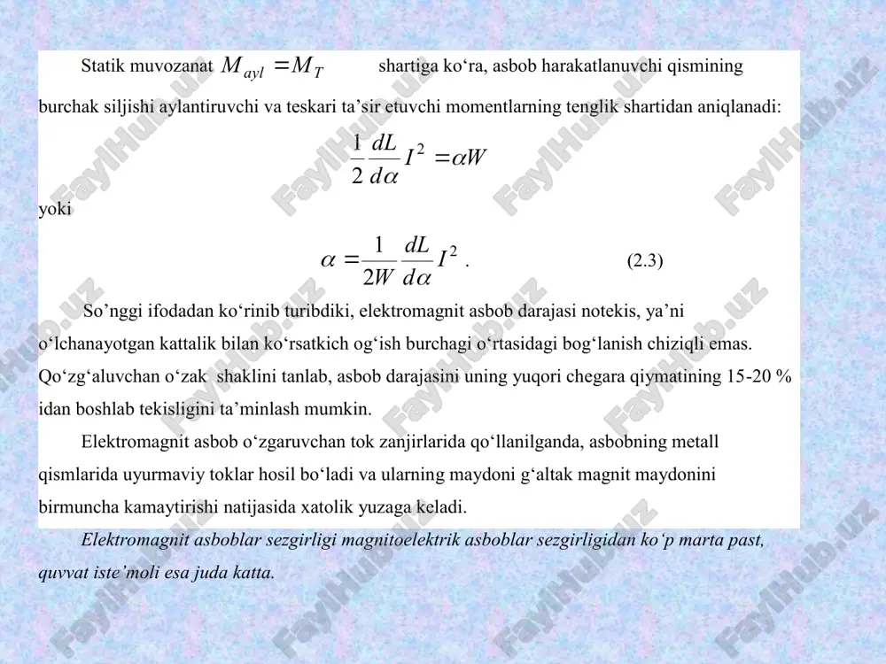            4. volt metrning keltirilgan xatoligi: % 100 %; 100 %; 100 ' ' xh r o r o xh xh v v v                 , bu yerda v xn - volmetrning yuqori o’lchash chegarasi. agar keltirilgan xatolikning eng katta q iymati asbob ani q lik sinfidan kam yoki teng b o’ lsa, u h olda bu voltmetr ishonchli b o’ lib, undan keying i o’ lchashlarda foydalanish mumkin. agar keltirilgan xatolikning maksimal qiymati asbob aniqlik sinfidan katta bo’lsa, u holda bunday voltmetr o’lchash uchun yaroqsiz deb topiladi. 5 . voltmetr k o’ rsatishining o’ zgaruvchanligi (variatsiyasi) % 100 ; 0 0 0 xh x x v v v v v              . …