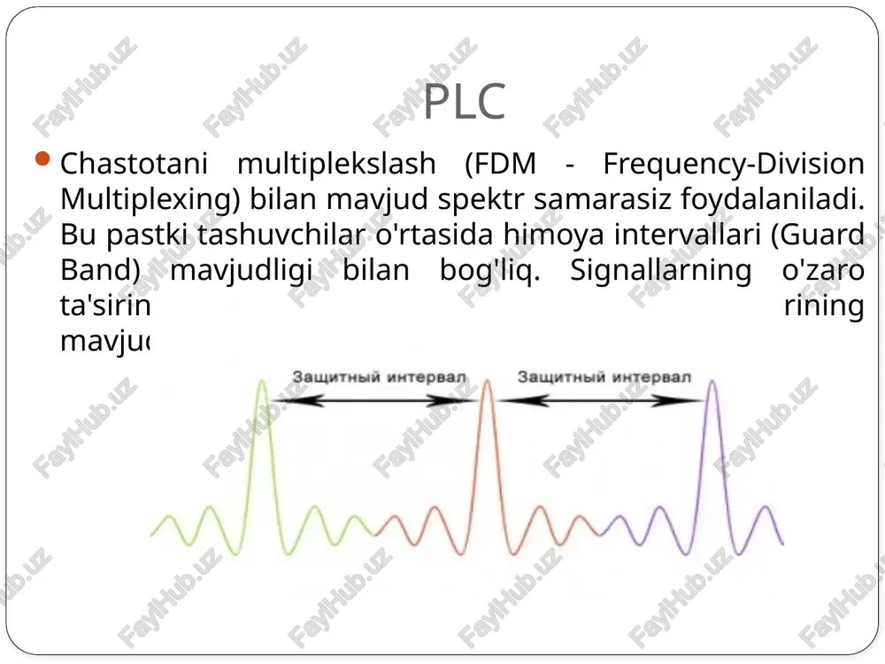 iri bo'lgan intellon kompaniyasining allaqachon keng qo'llanilgan powerpacket texnologiyasiga asoslangan edi. 14 2001 yilda allaqachon qabul qilingan homeplug 1.0 standarti ma'lumotlarni uzatishning eng yuqori tezligi 14 mbit/s bo'lgan. amalda xizmat ma'lumotlari uchun yuqori qo'shimcha xarajatlar tufayli tezlik sezilarli darajada past edi. biroz vaqt o'tgach, homeplug 1.0 turbo modifikatsiyasi paydo bo'ldi, uning eng yuqori o'tkazuvchanligi 85 mbit / s ga ko'tarildi, bu nisbatan past narx tufayli hali ham keyingi standartlar bilan bir xilda qo'llaniladi. 2005-yilda homeplug 1.0 200 mbit/s maksimal tezlikka ega homeplug av standarti bilan almashtirildi, bu esa uni ip-telefoniya va yuqori aniqlikdagi onlayn videolarni tomosha qilish uchun juda moslashtirdi. hozirgi vaqtda elektr tarmoqlari orqali ma'lumotlarni uzatish uchun yangi avlod qurilmalari - homeplugav2 -ni standartlashtirish bo'yicha ishlar yakunlanmoqda. ushbu standartning eng yuqori o'tkazuvchanligi 1 gbit / s ga yetishi mumkin, ammo haqiqiy tezlik taxminan 600 mbit / s ni tashkil qiladi. 15 powerline kommunikatsiyalari (plc) texnologiyasi binoning mavjud elektr simlaridan …