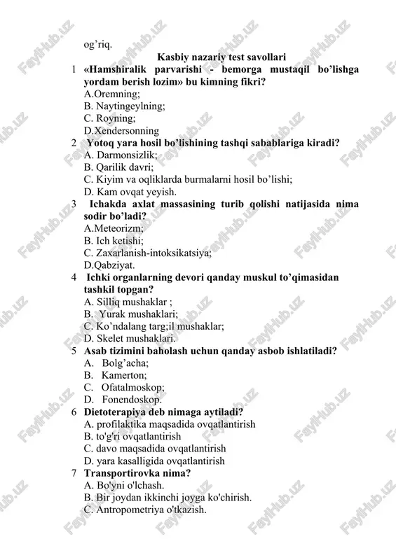 d. immunitet yo’q. 18 onixomikoz kasalligida tirnoqlarda qanday o’zgarishlar kuzatiladi? a. tirnoq xira, qalin, mo’rt, uvalanadigan va yuzasida sariq dog’ bo’ladi; b. tirnoq xira, yupqa, mo’rt, uvalanadigan va yuzasida ko’kish dog’ bo’ladi; c. tirnoq xira, qalin, mo’rt, sinuvchan va yuzasida qizg’ish dog’ bo’ladi; d. tirnoq yaltiroq, mo’rt, uvalanadigan va yuzasida oq dog’ bo’ladi. 19 qaysi anginada meningizm simptomlari bo‘lishi mumkin? a. fibrinoz angina; b. follikulyar angina; c. kataral angina; d. nekrotik angina. 20 gemisinuit nima? a. bir tomondagi barcha yondosh bushliklarning zararlanishi; b. ikkala yukori jag bushligining zararlanishi; c. ikki tomondagi barcha yondosh bushliklarining zararlanishi; d. ikkala galvirsimon labirintning zararlanishi.