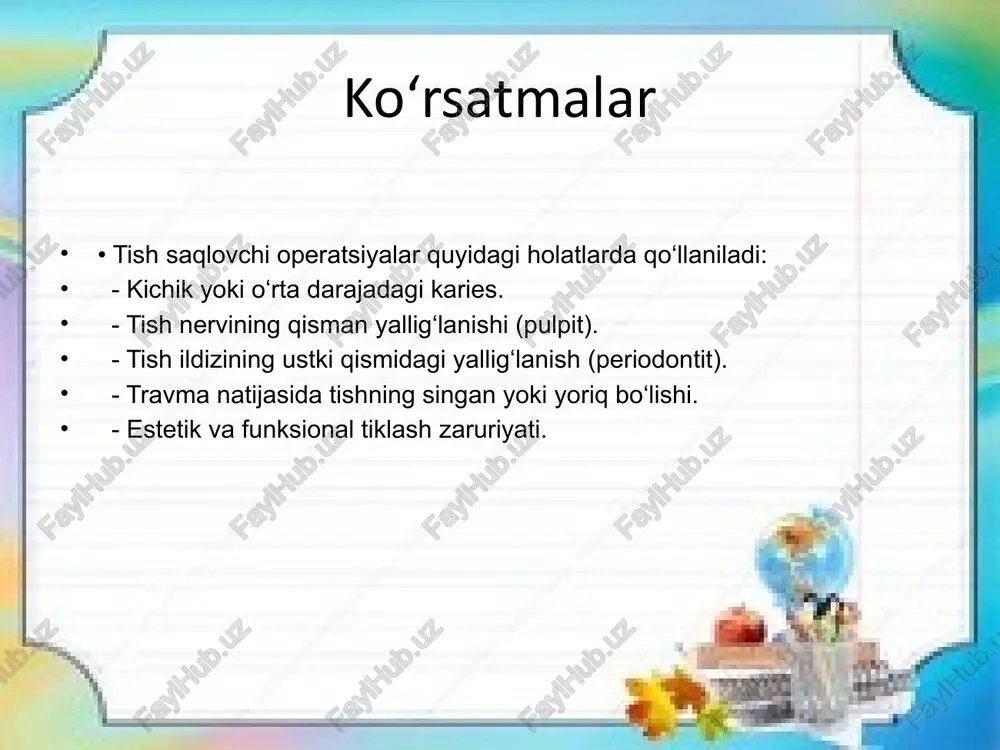 tishsaqlovchi operatsiyalar: ko‘rsatmalar va qarshi ko‘rsatmalar - Page 4