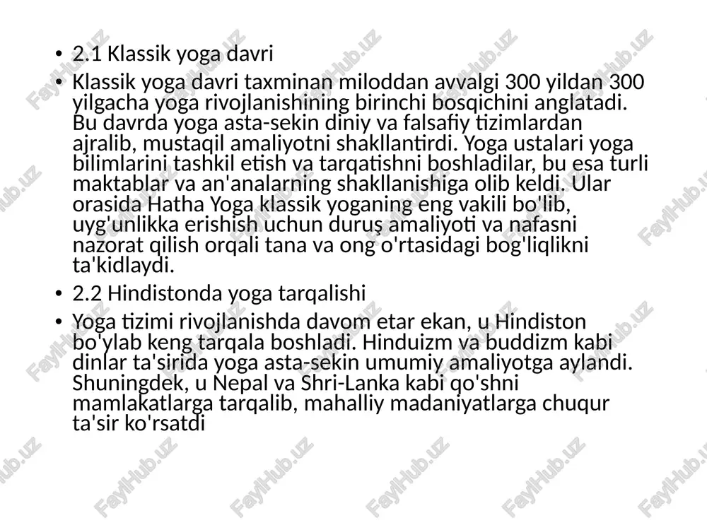 liyoti ilm-fanning muhim poydevoriga ega. yogic tanadagi qon aylanishini tezlashtiradi va pranayama sog'lom salomatlikni ta'minlovchi karbonat angidrid tarkibini kamaytiradi . yoga insonga har tomonlama foyda keltiradi: qon tozaligini va toksinlarni yo'q qilish uchun tashqi va ichki tozalik ajralmas hisoblanadi. olimlar quyosh hammomini, bug 'hammomini, hammomni, havo hammomini belgilaydi va bu yogisga burunni tozalash ( netsi ), oshqozon yuvish ( douti ), ovqatlanish kanalining depastratsiyasi ( basti ), ichak, me'da va jinsiy a'zolar ( vajroli ). yoga mashqlari tana va ongni bartaraf etishga yaroqsiz fiziologik faoliyatlari orqali asab tizimiga kuchli ta'sir ko'rsatadi. yoga mushaklar inflyatsiyasiga ko'proq e'tibor qaratadigan oddiy mashqlardan farqli o'laroq, anatomiyaning har bir qismiga g'amxo'rlik qiladi. yoga, "barmoqlaringizga tegadigan yangi narsa topa oladi". asanas tananing jismoniy va aqliy faoliyatiga befarq ta'sir ko'rsatadi: jismoniy - skelet, mushak, oshqozon, yurak-tomir, glandular va asab tizimlarini tiklash, mustahkamlash, cho'zish va tasalli orqali. ruhiy - tinch va xotirjam, aql-zakovat va kontsentratsiya etishtirish orqali. ruhiy …