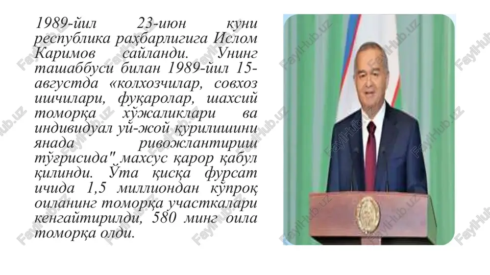 bekiston respublikasida davlat hokimiyati organlarining ko'rinishi: - qonun chiqaruvchi; - ijro etuvchi; - sud hokimiyati; mustaqillik va tinchlikka nimani evaziga erishdik mustaqillik bizga sovg'a qilinmadi osmondan tushmadi yoki erdan chiqmadi buning uchun ko'plab ota bobolarimiz qurbon bo'ldi er yigitlarimiz va qizlarimiz vatan ozodligi yo'lida shaxid ketishdi tinchlikni saqlab qolish yo'lida qurolli quchlarimiz askarlari shaxid bo'lishdi. image1.png image2.png image3.png image4.png image5.png image6.png image7.png image8.png image9.png image10.png co6nk copet ~ “twaxta ty3yymhhoht “y30eku1ap non” acocuii cuécnii nun” komnahhsaapa mapka3nii mat6yothhht acocnii mab3yj1aphu hl kymn6 enronun- ky36yama bokumau - és jhk - whimk ask ‘omopkka ep.laphanar keckhh kamaiind 27kou oommra tyfpu kelaquran apomayhhur mactaaurh castomat- jwkhhhd cycaiimmn ilaxra skkaxokhm — jwt hhh okhoataaph axon rehodouyura can6nii tabchphhar yaxkamn- hhh bonasap ba ohnasap yimmbhbaad 3ikojio‘ihk ky wain wy o4op xo1at. ky wain hxkmucoouém taxmunan 5-6 mhjiim0h tohhaa 6yroli geral ojimhtah 8-9 mji.cymra akhh taliép maxcyj10t yet ah omhtah ilaxta tepuuija mexhathuur 84%, yhu kaiita …