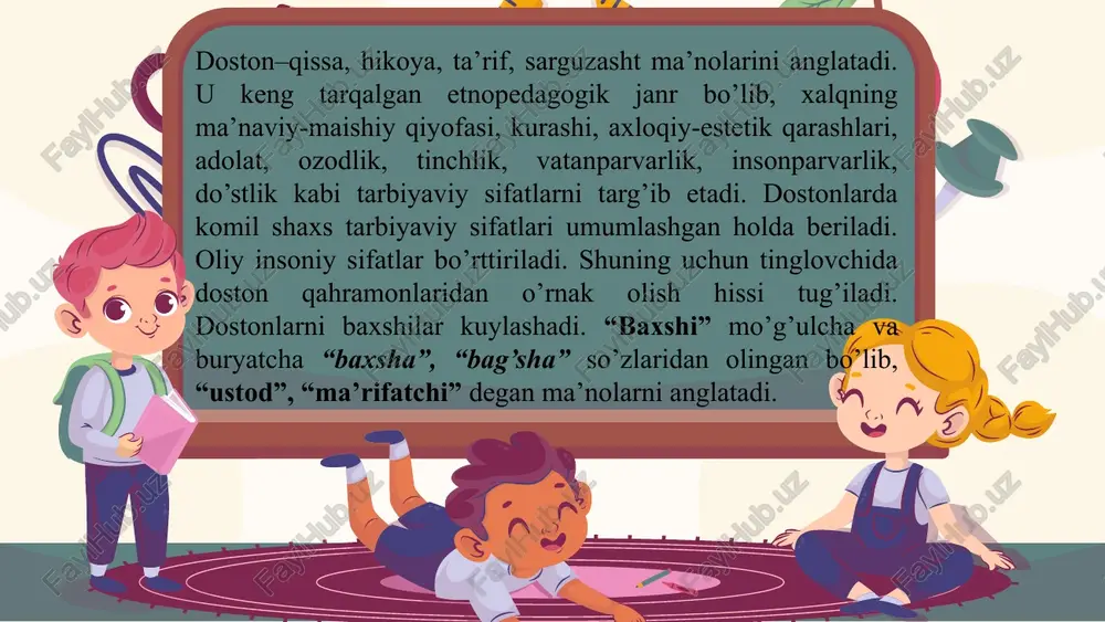 ladi. shuning uchun uni mehnat qilishga o‘rgatish juda katta ahamiyatga ega. buning uchun bolangiz hozirdan maktabda, oilada oz majburiyatlariga ega bolishi kerak. bu majburiyatlarni belgilab, orqasidan har hafta sorab turilmasa, foydasi bo‘lmaydi. afsuski, ayrim ota- onalar «bolaligimda men qiynalganman. bolam mazza qilib, yayrab o‘ynab-kulsin. ish bo‘lsa qochmaydi. katta bolganda qilaveradi», deb qattiq adashishadi. keyin bu xatoning jabrini bola ham, ota-ona ham tortadi. ayrim onalar «uy ishi ayollar ishi», deb qizlarini ishga jalb qilishadi. o‘gil bolalariga ish buyurishmaydi. natijada o‘gil bolalar uy ishlarini qiz bolalarning ishi deb, ularni bajarishga uyalishadi. albatta, ish buyurganda qiz va o‘gil bolalarning xususiyatlariga qarash kerak. noziq yengil ishlarni qizlarga, kuch, iroda talab qiladigan ishlarni o‘gil bolalarga buyurish kerak. ota – o‘gilga ibrat o‘gil bolalarga ota ibrat namunasi. ota onaga yordam bermasa, o‘gil bundan namuna oladi. xullas, bolalarini mehnatdan asragan, aytilgan ishlarning bajarilishini qattiq nazorat qilmagan ota-onalar bolalarini baxtsiz qilishadi. chunki, hech ish qilmay katta bolgan bolalar …
