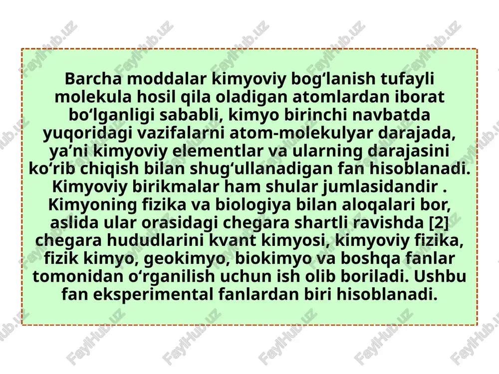 jihatidan va bir-biri bilan va boshqa jismlar bilan o'zaro aloqada o'zini o'zi o'zgartira olish qobiliyati nuqtai nazaridan moddani o'rganish uchun javobgardir, bu uni chaqiradi kimyoviy reaktsiya. oddiy zarrachalar deb nomlanadigan elementlarning elektronlari, protonlari va neytronlari, shuningdek o'zaro birikmalar (atomlar, molekulalar va atom yadrolari), ularning o'zaro ta'siri va o'zgarishini o'rganadigan bu tabiiy fanlar. ba'zida bu aniq ko'rinmasa ham, kimyo bizni o'rab turgan har qanday elementda mavjud bo'lsin, u tirik mavjudotlar yoki jonsiz narsalar bo'lsin. sayyoramizda va undan tashqarida ma'lum bo'lgan barcha narsalar atomlar va molekulalardan iborat va aynan shu narsa kimyo o'rganadi. "kimyo" atamasining kelib chiqishi aniq emas. aslida bu arabcha "alchemy" so'zidan kelib chiqqan bo'lib, yunoncha "quemia" dan kelib chiqadi va bu o'z navbatida eskisidan keladi: "chemi" yoki "kimi", bu misr tilida "yer" degan ma'noni anglatadi va bu shunday bo'lgan qadimgi davrlarda.misrga berilgan ism. boshqa nazariyalar shuni ko'rsatadiki, bu yunoncha χηmείa ("quemeia") ning deformatsiyasi, ya'ni "birlashish" degan ma'noni anglatadi. keyingi …