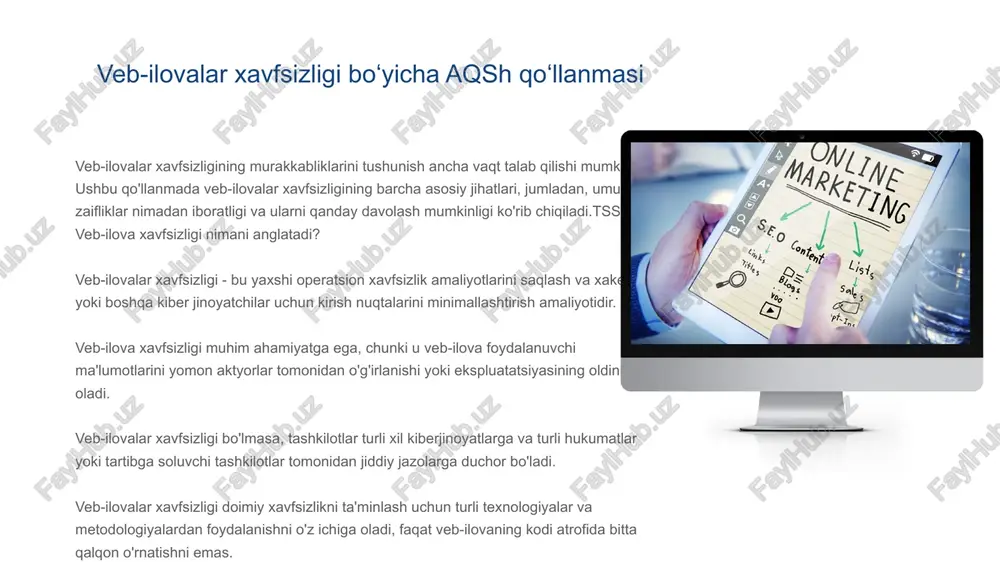 zkor va moslashuvchan bo'lish quyidagi veb-ilovalar xavfsizligi amaliyotlarini o'zlashtirish kabi muhimdir . zaifliklarni yumshatish uchun eng yaxshi amaliyotlar veb-ilovalar turli yo'llar bilan kiberhujumlarga qarshi himoyasiz bo'lsa-da, yaxshi yangilik bor. tashkilotlar ushbu zaifliklarni yumshatish yoki ularni butunlay imkonsiz qilish uchun keng ko'lamli strategiyalardan foydalanishlari mumkin. tizimlaringiz yoki veb-ilovalaringizdagi har qanday aniqlangan zaifliklarni yumshatish uchun tashkilotingiz qo'llashi mumkin bo'lgan eng yaxshi amaliyotlardan ba'zilari. ‍ veb-ilovaning xavfsizlik devori (waf) birinchidan, har qanday zararli http trafigiga qarshi birinchi himoya chizig'i bo'lib xizmat qilishi mumkin bo'lgan veb-ilovaning xavfsizlik devori. veb-ilovaning xavfsizlik devorlarini serveringizni har qanday tajovuzkordan himoya qilish uchun filtrlash to'siqlari sifatida tasavvur qiling. u sql in'ektsiyasi kabi veb-ilova tahdidlaridan himoya qilishi mumkin. shuningdek, saytlararo skript va saytlararo qalbakilashtirish. biroq, xavfsizlik devorlari ishonchli emas . xavfsizlik devorini yaxshi himoya qilishni ta'minlash va xavfsizlik devori virusi yoki kibertahdid ta'riflarini muntazam yangilab turish ularning samaradorligini oshirish va tashkilotingizning oldini olish mumkin bo'lgan hujumlarga duchor bo'lish xavfini minimallashtirishning …