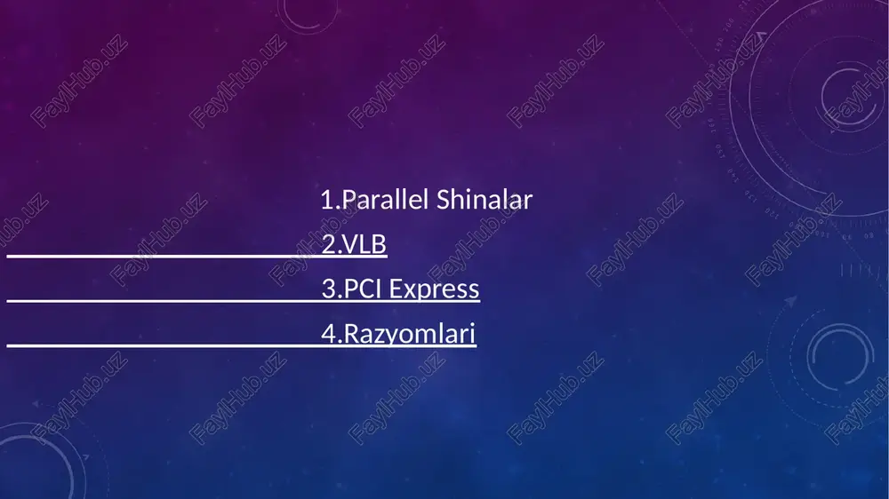 1 havolasi), ikkita (x2 havolasi), to'rtta (x4 havolasi), sakkizta (x8 havolasi), o'n oltita (x16 havolasi) yoki o'ttiz ikkita (x32 havolasi). barcha qurilmalar bitta kanalning ishlashini qo'llab-quvvatlashi kerak. xuddi shunday, bo'shliqlar mavjud: x1, x2, x4, x8, x16, x32. biroq, uyasi unga etkazilgan kanalga qaraganda "kengroq" ​​bo'lishi mumkin, ya'ni. x16 uyasi aslida x16 uyasiga va boshqalarga chiqishi mumkin pci express kartasi hech bo'lmaganda kartadagi ulagich kabi katta bo'lgan uyaga jismonan mos kelishi va to'g'ri ishlashi kerak. x4 kartasi x4, x8, x16 uyalarida ishlaydi, hatto bitta tarmoqli kanal ularga ulangan bo'lsa ham. pci express yo'laklarini solishtirish protsedurasi har ikki tomon tomonidan qo'llab-quvvatlanadigan eng ko'p bo'laklarni tanlash imkonini beradi. ma'lumotni ko'p tarmoqli kanallar orqali uzatishda, o'zaro almashish yoki "ma'lumotlarni sindirish" printsipi qo'llaniladi: har bir keyingi bayt boshqa diapazonda uzatiladi. x2 kanalida bu barcha baytlar bitta tasmada, toq bayt esa boshqasida uzatilishini anglatadi. ko'pgina boshqa yuqori tezlikda ishlaydigan ketma-ket protokollar singari, pci express ma'lumotni kodlash …
