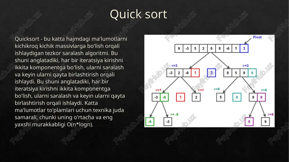 ep=0 i=2 i=3 pivot 9 5/2/6)8 3 =3 3) 2 1 3 9/6 = >=1 =6 3 2 5 9/8 >= 6 >=8 3 8 9 10 10 10 82 9|82)10 82 82 9}10}82 3 38 |27/43/3|9)82)10 43 is 43 43 \z 3 38 |27| 43) 3 3|9)]10/27 | 38 | 43 | 82 3 | 27/38/43 38 | 27 27 | 38 =f unsorted input a nn oe 0 /\ / a[0], a[1], and a[2] are the non-leaf indices. 3 a © 5 © we run heapify from a[2] to a[0], i.e, heapify (array, arraysize, non-leaf index), where non-leaf index goes from 2 to 0. oo. 1 2 3 4 5 77 15 (91 21 6 46 brxes index of the last non-leaf node = n/2 -1=2 2 o| @ 0:0 © > 00 | oo o _ 0 1 2 3 4 5 0 1 2 3 4 …