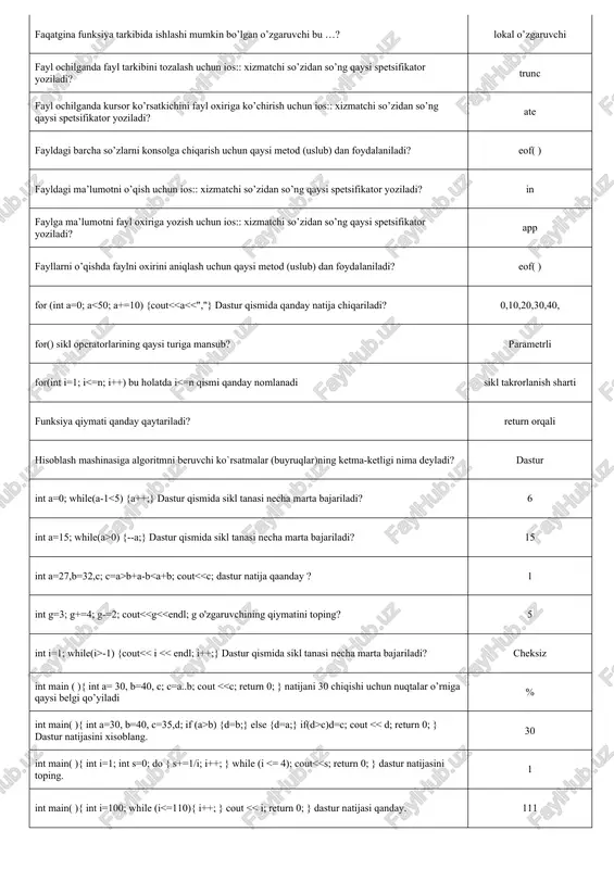 massivni e’lon qilish to’g’ri ko’rsatilgan qatorni toping? - Page 4