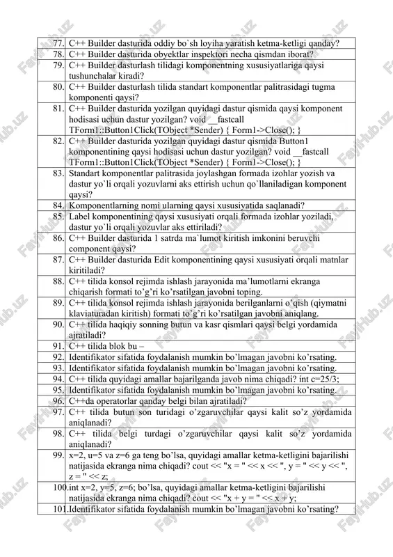 c++ dasturlash tilida ma'limotlarni chiqarish uchun xizmat - Page 4