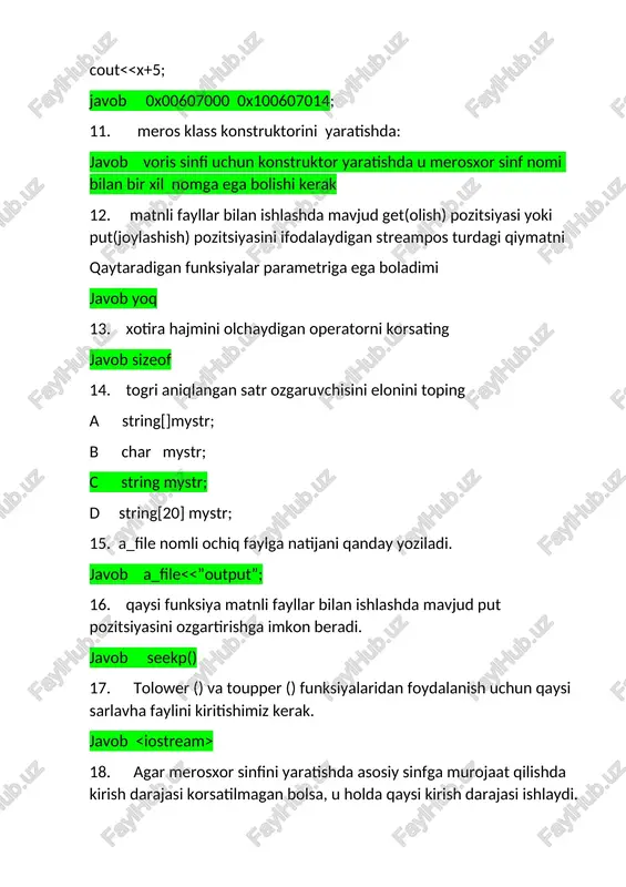 c++ dasturlash tilida operatorlar - Page 4