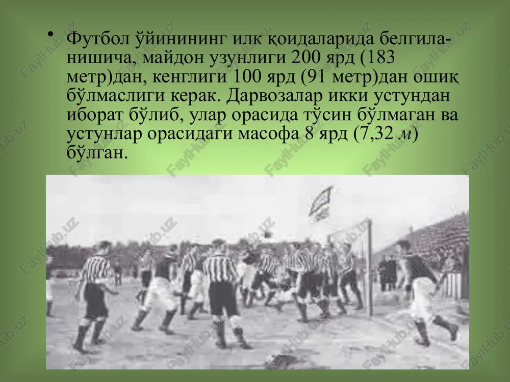 rbiya kengashi tomonidan ommaviy jismoniy tadbirlarning taqvimi tuzildi. o'zbekistonda futbolni tashkillashtirish bir oz tartibliroq tizimga ega bo'ldi. 1928 yil moskvada bo'lib o'tgan xalqaro spartakiadada qatnashish o'zbekiston futbolchilari uchun nihoyatda jiddiy imtihon bo'ldi. futbol bo'yicha spartakiada birinchiligi uchun 22 jamoa kurash olib bordi, ular qatorida angliya, germaniya, avstraliya, shveytsariya va finlyandiyaning ishchi klublardan iborat terma jamoalari ham bor edi. keyingi yillarda o'rtoqlik o'yinlarini o'tkazish uchun o'zbekistonga norvegiya, germaniya, finlyandiya, moskva, leningrad, ukraina, kavkaz orti mamlakatlaridan ko'plab kuchli futbol jamoalari keldi. misol uchun, 1931 yil 4 oktyabrda bo'lib o'tgan matchda norvegiya terma jamoasiga qarshi o'zbekiston kasaba uyushmalari terma jamoasi chiqdi. norvegiyaliklar texnikali futbol namoyish etib, 5:2 hisobida g'olib chiqdilar. uch kundan so'ng skandinaviyalik mehmonlarga qarshi toshkentning birinchi terma jamoasi maydonga tushdi. o'zbekistonliklar o'yinni yuqori tezlikda olib borib, 4:2 hisobida muvaffaqiyatga erishdilar. 1937 yil futbol mavsumining ahamiyatli hodisasi – sobiq ittifoq chempionati edi: 56 jamoa o'rtasidagi guruhlarda o'ynaldi. o'zbekiston sha'nini toshkentning dinamochilari himoya …