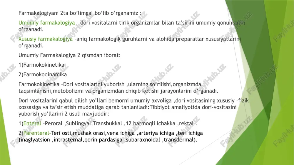)rezorbtiv –dori qonga so’rilgandan keying tasir 3)bevosita –dori vositasining to’g’ridan to’g’ri ozaro tasiri 4)reflektor-malum bir refleksning kuchayishi natijasida yuzaga keladi 5)asosiy –dori moddalarning terapevtik tasiri(birinchi qo’llanilgandagi) 6)tanlab –malum bir orgonga tasir ko’rsatishi 7)qaytar va qaytmas tasir 8)nojo’ya tasir-istalmagan tasir bemor uchun xavfli kumulyatsiya -…… dorilar takror-takror qabul qilinganda u organizmda to’planadi,bunda tasir kuchi va tasir muddati ham oshib borish holatiga aytiladi .2 xil bo’ladi: 1) moddiy kumulyatsiya –dori moddalari organizmda sof holda to’planishi. 2) funksional kumulyatsiya –dori moddalar tasirining jamlanishi(etil spirt) tobelik dori moddalari takror qo’llanilgandan keyin yaxshi kayfiyat ,kayf qilish xollari sezishi natijasida bu dorilarni qayta qayta qabul qilish istagi paydo bo’ladigan holatdir.(narkamanlar) tobelik ruhiy va jismoniy bo’ladi: image1.jpeg image2.jpeg image3.jpeg image4.png image5.png image6.png image7.png image8.png image9.png image10.png image11.jpeg = i j - ancha og’ir o’tadi,bunda bemorga asdanel sun to’xtatilganda ruhiy tushkunlik bilan birga a’zo va sistemalarda chuquroq o’zgarishlar ro’y praise tat olib kelishi mumkin ». = dori moddalari …