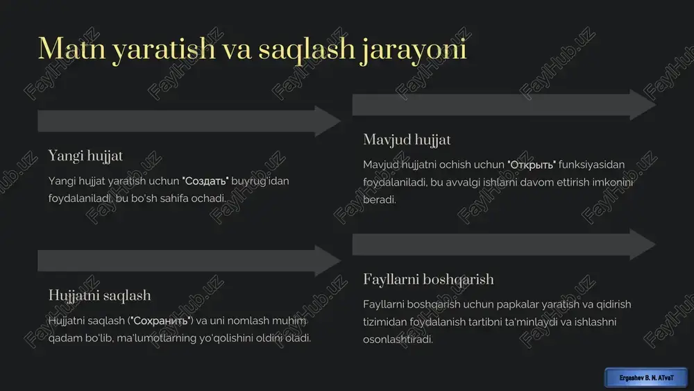 matn protsessorlari va ularning talimiy imkoniyatlari bilan tanishish - Page 4