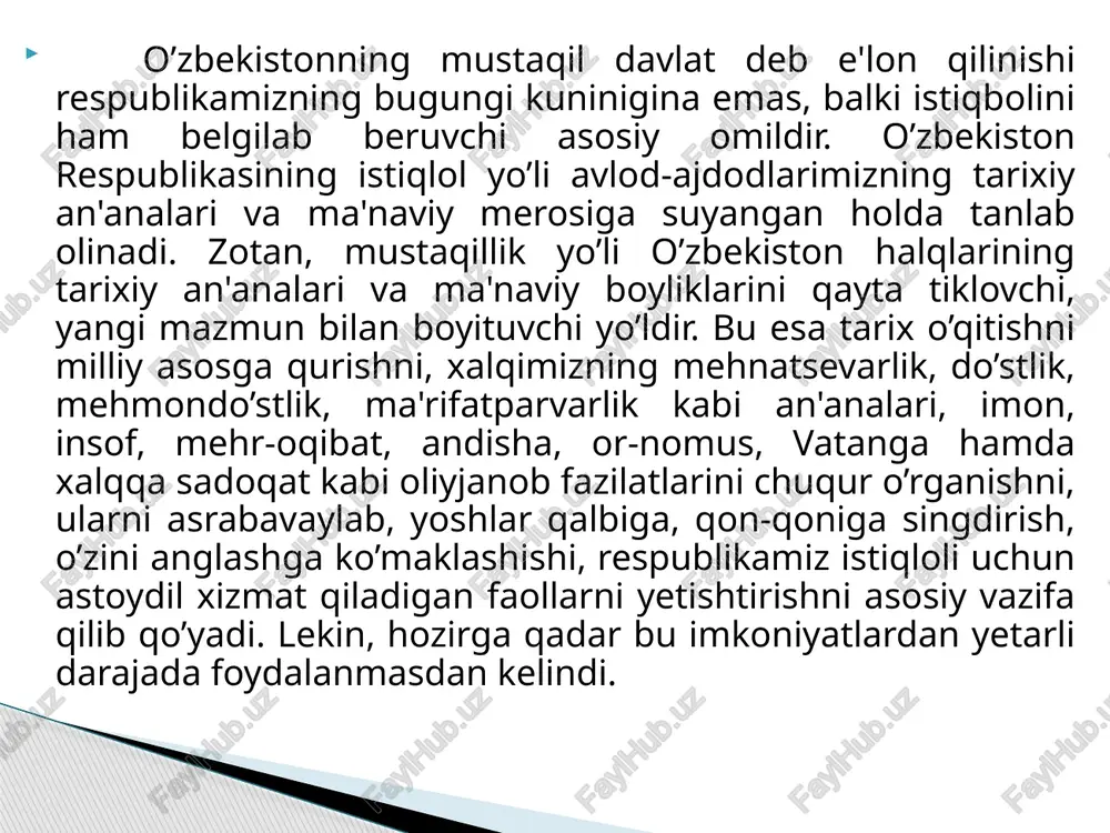 hizmasi. takrorlash. agqliy hujum. o‘qitish bo‘yicha qo‘llanma. | t-chizma. b-b-b chizmasi. bir-biriga o‘rgatish. konseptual jadval. chalkashtirilgan mantiqiy | bir-biridan so‘rash. venn diagrammasi. zanjirlar ketma-ketligi. ikki qismli kundaliklar. nilufar guli. semantik xususiyatlar eng asosiy tushunchalar besh minutlik esse. tahlili. o‘n minutlik esse. faol o’gitish metodlarining xususiyati, ular asosida amaliy va fikrlash faoliyatiga intilish yotishidir. bu metodlardan darsning xar xil bosqichlarida: bilimlarni dastlabki o'rganishda, mustahkamlash va ‘ takomillashtirishda, ko’nikma, malakalarni shakllantirishda foydalanish mumkin. lekin o’quv jarayonida faqat faol o’gitish metodlaridan foydalanmasilik, balki u bilan an’anaviy o’gitish metodlaridan xam foydalanish kerak. | | metojika | hal etishda talim va tarbiya shaxs shakllantirish vazifalari pedagogika \_\ [1 o’qituvchi, uning jamiyatdagi rolini o’rganishda sotsiologiya nee f ) muammoli o qitishda faoliyat if | taqsimoti oyttayeht laratvoi(, ‘muammoli vagiyeen yaratadi muammoli vaiyatn tall qiladi | umumlashutish, inellektual ‘mashaqgatlami hal gilish va xulosa seles are shakllantirish orgali bi jonlantias multimedia vositalari multimedia — vositalariasosida—o’quvchilarni oqitish quyidagi afzalliklarga_ega: …