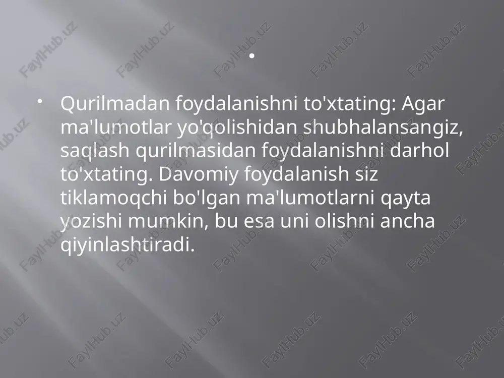 nosoz saqlash tizimlaridagi ma'lumotlarni qayta tiklash - Page 4