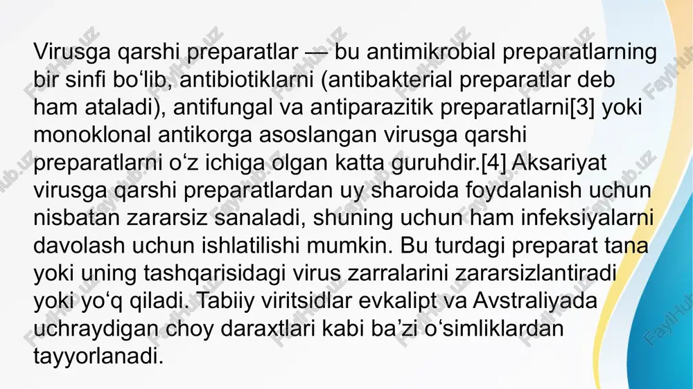 viruslarga gijjalarga va zamburuglarga qarshi vositalar - Page 4