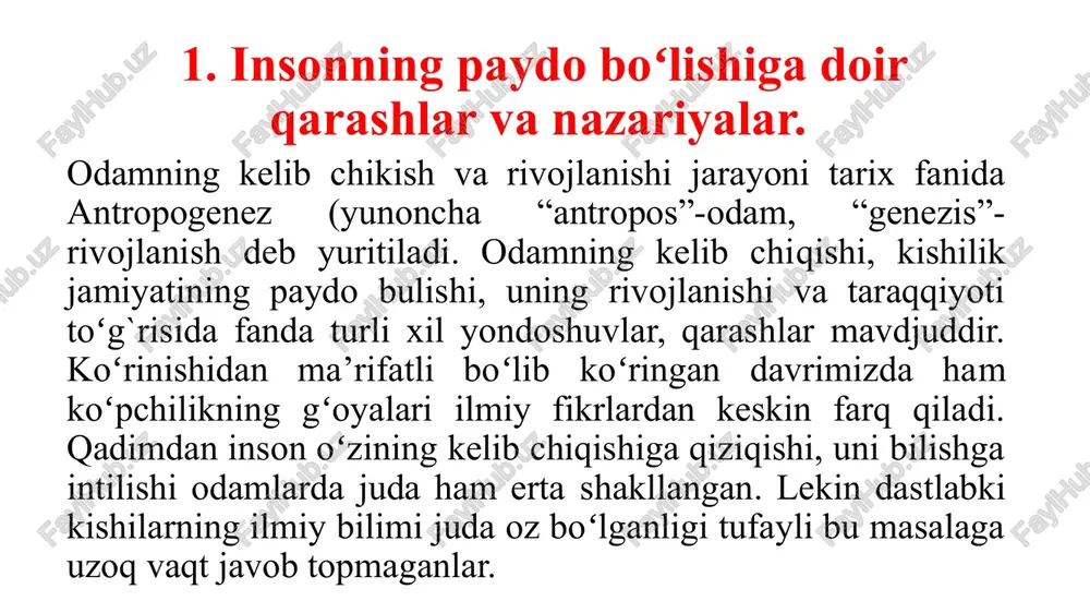 qalgan hikoyalar terini oʻzgartirish syujetini oʻz ichiga oladi. qadimgi afsonalarga koʻra, odamlar ilon kabi terisini oʻzgartirib yoshargan, boshqasiga koʻra, terini oʻzgartirish qobiliyati odamlarga oʻtishi kerak edi, lekin turli sabablarga koʻra u boshqa jonzotlarga oʻtgan. odamlarning oʻlishi yoki oʻlmasligi, doimo qayta tiklanadigan oy oʻrtasidagi qarama-qarshiliklar bilan qiyoslash keng tarqalgan. boshqa shunga oʻxshash mavzular bir xil hududlarda, ya’ni afrika, janubi-sharqiy va qisman janubiy va sharqiy osiyo, avstraliya, melaneziya, amerikada keng tarqalgan. shunday qilib, ulardan birining soʻzlariga koʻra, qahramon suvga yog`och boʻlaklarini uloqtirgan va ularni suvda suzayotgani kabi, odamlar oʻlimdan keyin qayta tugʻilishlarini aytgan. biroq, boshqa bir belgi toshni suvga otilishi va u choʻkib ketganidan beri odamlar oʻlimga yuz tutayotganligi haqidadir. xuddi shu qadimiy belgilar toʻplamida “yomgʻirdan keyin kamalakni chiqishi”, “ilon bilan sodir boʻladigan voqialar”, “olovning kelib chiqishi”, “olovning asl egasi ma’lum bir ayol ekanligiga ishonish” kabi mavzularni oʻz ichiga oladi. qanday boʻlmasin, faqat afrika va hind-tinch okeani dunyosida odamlar olov yoqishdan oldin, …