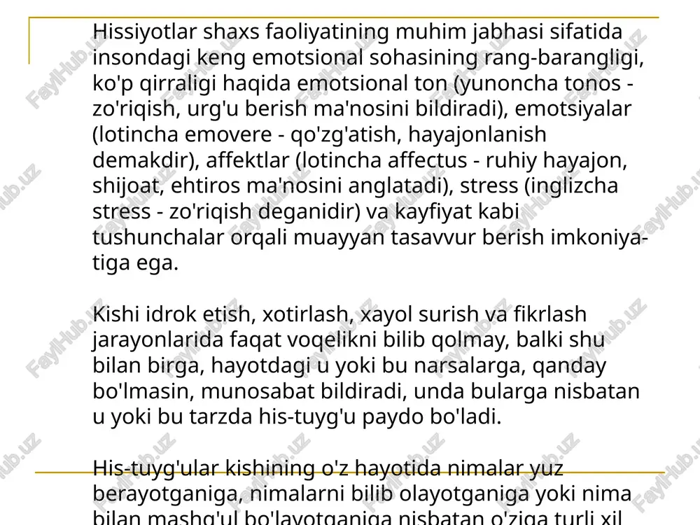 gan holda, o'z xalqining xohish- irodasini ifoda qilib, qat'iy irodaviy xatti-harakatlarni amalga oshir- ganlar. shu bilan birga, ular o'zlarining ma'naviy, ruhiy qiyofalarini chuqur va ko'p yoqlama ochib berishga musharraf bo'lganlar. ijtimoiy tarixiy sahifalarimizda, yaqin o'tmishimizda va istiqlol davrida ko'p- lab vatandoshlarimiz irodaviy xatti-harakatlarning namunaviy ko'ri- nishlarini namoyish qilganlar, bular rasmiy manbalarda va badiiy adabiyotlarda keng ko'lamda yoritilgan. insonga tug'ilishdan beriladigan tabiiy mayllardan, aqliy va axlo- qiy imkoniyatlardan unumli foydalanmasdan turib, yuksak ma'na- viyatli, farosatli, ijodiy izlanuvchan shaxslarni voyaga yetkazib bo'lmaydi. xuddi shu boisdan insonni bolaligidan tortib to ijtimoiyla- shuviga qadar davr oralig'ida o'zini o'zi boshqarish usullari, vositalari bilan tanishtirish qat'iyatlilikni vujudga keltiradi. odatda, iroda insonning o'z xulqi va faoliyatini ongli ravishda boshqarishi sifatida baholanadi, maqsadga yo'naltirilgan xatti-harakat va xulq-atvorning amalga oshishida tashqi, ichki qiyinchiliklarni yengib o'tishi tariqasida ta'riflanadi. yoshlarning irodasi, eng avvalo, shaxsning ijtimoiy faolligida, mehnat faoliyatida, ijtimoiy tajribasida va ta'lim jarayonida namoyon bo'ladi. borliqni aks ettirish, faoliyatni muayyan yo'nalishda …