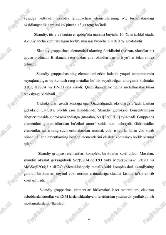 eralning nomini qoldirdi. ya'ni, uni ittriy deb atashni davom ettirdi. qolgan ikkita yangi kimyoviy elementlarga esa, u ham o‘sha shved shaharchasining nomini boshqa talqinlarini biriktiridi. ya'ni, mosander terbia tarzida terbiy elementiga, hamda, erbia tarzida erbiy elementiga nom berdi. shu tarzda, kichkinagina itterbyu shaharchasining nomidan birato‘la uchta kimyoviy element nomi yasaldi. ushbu hodisa sabab bo‘ldi-yu, kimyogarlar shu va shunga o‘xshash minerallar tarkibidan yangi kimyoviy elementlarni kashf eta boshladilar. shu tariqa, turli minerallar tarkibidan, davriy jadvalda 57-raqamli elementdan boshlab, 71-raqamli elementgacha bo‘lgan ketma-ket 15 ta kimyoviy elementlar seriyasi kashf qilindi. mazkur 15 element kimyoviy va fizik xossalariga ko‘ra, bir-biriga juda o‘xshashdir. ayniqsa, ularning kimyoviy xususiyatlarini o‘zaro farqlab olish o‘zi mushkul ish. bu holat esa, kimyogarlarni juda-juda chalg‘itib, ularni uzoq yillar mobaynida ushbu muammo ustida bosh qotirishga majbur qilgan. mazkur 15 kimyoviy elementning xossalari shunga ishora qiladiki, ularning barchasi, davriy jadvalda bitta katakchada, yoki, ittriydan pastki qatorga joylanishi kerak. bu esa, o‘sha paytgacha …