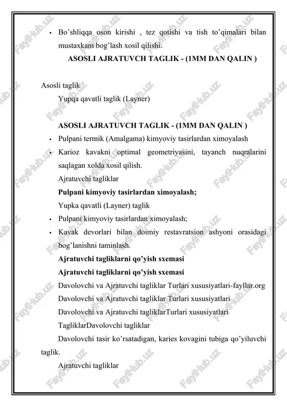 ini saqlagan xolda xosil qilish. ajratuvchi tagliklar pulpani kimyoviy tasirlardan ximoyalash; yupka qavatli (layner) taglik pulpani kimyoviy tasirlardan ximoyalash;kavak devorlari bilan doimiy restavratsion ashyoni orasidagi bog’lanishni taminlash. barcha maqolalarga qaytish kattalar tagliklari haqida hamma narsa kattalar tagliklari haqida hamma narsa bezi-bu tana suyuqliklarini so'rib olish va ularning tashqi kiyimga oqishini oldini olish uchun mo'ljallangan tibbiy mahsulot. ko'pincha tagliklar nafaqat chaqaloqlar, balki keksa odamlar uchun ham hayotning zaruriy qismiga aylanadi. tibbiy mahsulotlar nafaqat yotgan bemorlarga, balki operatsiyadan keyingi davrda bo'lgan odamlarga ham g'amxo'rlik qilish uchun ishlatiladi. bezi o'z funktsiyalarini sifatli bajarishi uchun uning hajmini, assimilyatsiya darajasini to'g'ri tanlash va fiksatsiya xususiyatlarini hisobga olish kerak. qo'llash uchun ko'rsatmalar bezi foydalanish odamlarga ko'rsatiladi: siydik o'g'irlab ketish bilan; operatsiyadan keyingi davrda; uzoq vaqt yotoqda dam olishni talab qiladigan kasalliklarga ega; keksa yoshda, o'zini parvarish qila olmaydi; tug'ruqdan keyingi davrda. kattalar uchun tagliklar turlari bugungi kunda bozorda tagliklarning uchta modeli mavjud: bel modellari (bemorning beliga …