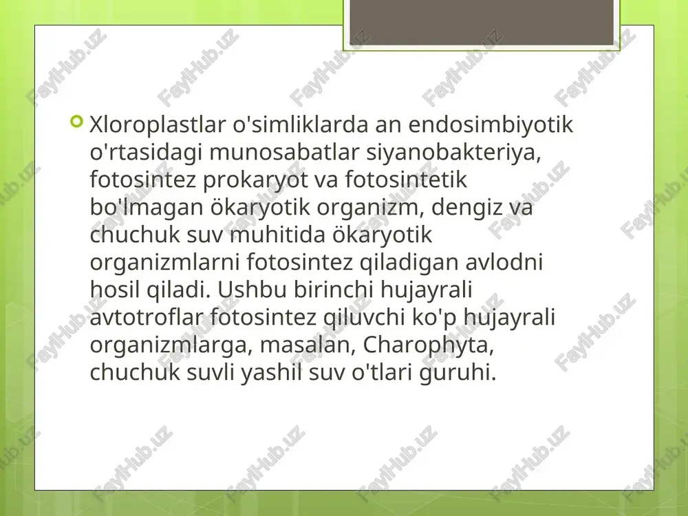 . u yerning gazlar almashinuvi, suv muvozanati, iqlimiga ta’sir etadi, tuproqning hosil bo’lishida ishtirok etadi. uni yemirilishdan saqlaydi. hayvonot dunyosining yashashini belgilab beradi. o’simlik biologik doirada moddalarning aylanishida ya’ni, atmosfera-tuproq-tirik organizm tizimida faol ishtirok etadi. o’simliklar atrof-muhit tozaligini saqlashda nihoyatda katta ahamiyatga ega. biroq o’simliklar muhitning ifloslanishi tufayli zararlanib boradi. buning uchun o’simliklarni zaharli moddalardan himoyalashning chora-tadbirlarini ishlab chiqish kerak. o’simliklar dunyosi turli hom ashyolar (oziq-ovqat, yem-xashak, dorivor, qurilish materiallari va hokazolar) manbaidir. inson qadimdan yovvoyi o’simliklardan o’z chtiyojlarini qondirish uchun foydalanib kelgan. natijada tabiiy o’simlikiar qoplami doimo buzilgan, foydali o’simliklarning zaxiralari esa kamayib borgan hozirgi davrdagi eng katta muammolardan biri tabiatni muhofaza qilish va uning resurslaridan oqilona foydalanishdir. ushbu muammo ayrim davlatlar hududida emas, balki barcha mamlakatlar tomonidan hal etilishi zarur. mustaqil o’zbekiston respublikasida tabiatni muhofaza qilish, jumladan o’simliklar dunyosining xilma-xilligini saqlash davlat tomonidan himoyalangan va bir qator qonunlar hamda chora-tadbirlar ishlab chiqilgan. o`simlik dunyosidan foydalanish va muhofaza qilish …