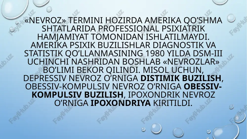 radi. shu bilan birga bemorlar o‘ta ishonuvchan, taqlid qilishga moyildirlar. ko‘pincha isteriyada tutqanoq xurujlari kuzatiladi va ular epileptik tutqanoqlarni eslatadi. ammo bu kasallikning boshqa belgilari kabi, epileptik tutqanoqlardan farqlanib, mojaroli vaziyatda yoki bemorga uni eslatilganda yuzaga keladi. bemorlar o‘z xatti-harakatlarini ma’lum darajada idora etish qobiliyatlarini saqlab qoladilar. isterik belgilari 3 guruh simptomlar bilan ifodalanadi: harakat, sensor (sezgi) va vegetativ buzilishlar. harakat buzilishlari — giperkinezlar (qaltirash, silkinish, tutqanoq tutishi, falajlanish, ma'lum guruh muskullarining uchishi, sezuvchanlikning buzilishi) bilan namo-yon bo'ladi. sensor (sezgi) buzilishlarga — anesteziya, gipo- va giperesteziya hamda isterik algiyalar kiradi. isterik anesteziyalar — qo'lqop, paypoq ko'rinishida bo'ladi. i. algiyalarda bemor tanasining turli joylarida og'riq sezadi, ba'zi a'zolar faoliyatining yo'qolishi, mas, ko'rlik, karlik, soqovlik kuzatiladi. vegetativ buzilishlar — ko'pincha yuqorida aytib o'tilgan alomatlar, mas, tomoqdagi yoki hiqildoqdagi spazmlar, nafas olishning tezlashishi, havo etishmasligi bilan bir vaqtda bronxial astmaga o'xshash (psevdoastmatik), ba'zan yurak o'ynashi yoki yurak atrofida noxush og'riqlar paydo bo'lishi kuzatilib, …