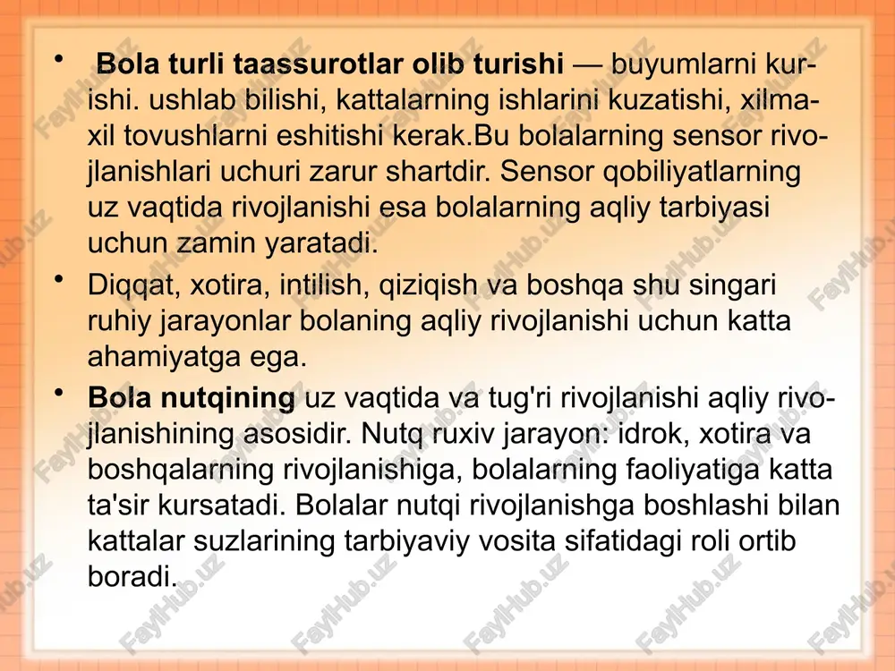 gan bolalar – bular o’rta maktabni bitirgunga qadar maxsus sharoitda o’qitilishi maqsadga muvofiqdir. konstitutsional; tserebral shakli. psixogen; somatogen; so’nggi yillarda olimlar ruhiy sust rivojlangan bolalarni klinik – psixologik jihatdan quyidagi xillarga bo’lishni tavsiya etadilar: anomal bolalar soglorn tengdoshlari orasida inklyuziv ta'limda yoki maxsus ta'lim-tarbiya muassasalarida tarbiyalanishi va o'qitilishi kerak. bolaning umumiy rivojlanishiga xar tomonlama kuchli ta'sir etgan nuqsonlargina uni anomal bola /deb hisoblashga asos bo'lishi mumkin. masalan, bolaning faqat chap qulog'i eshitsa-yu, bu nuqson uning xar tomonlama rivojlanishiga ta'sir etmaydigan, u umumiy maktab sog'lom tengdoshlari katori uzlashtiradigan bulsa, u anomal bolalar toifasiga kirmaydi. katta yoshdagi kishilarda ma'lum sabablarga ko'ra paydo bo'lgan nuqsonlar ham ularning umumiy rivojlanishiga ta'sir etmasa. bu kishini anomal deb hisoblash mumkin emas. maxsus yordamga muhtoj anomal bolalarning jismoniy ruhiy rivojlanishida kuzatiladigan og'ir, keskin o'zgarishlar bola shaxsining tarkib topishiga salbiy ta'sir ko'rsatadi. shuning uchun bunday j bolalarni tarbiyalash va ularga ta'lim berish uchun maxsus sharoit yaratalishi kerak, ya'ni …