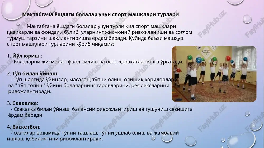 maktabgacha yoshdagi bolalar uchun sport mashqlari - Page 4
