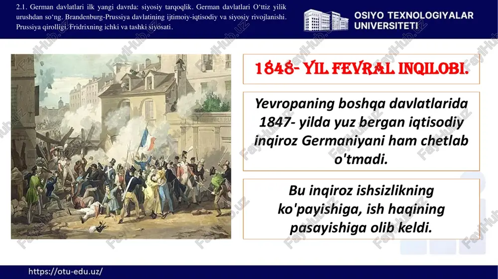 avomida (1871 — 1890) mamlakat hukumatini boshqardi. otto fon bismark 2.2. otto fon bismark faoliyati. shimoliy german ittifoqining barpo etilishi. tashqi siyosat. fransiya-prussiya urushi va germaniyaning birlashishi. xix asr oxirgi choragida germaniya imperiyasining davlat tuzumi va iqtisodiyoti. “kulturkampf" va sotsialistik harakatga qarshi kurash. xix asrning oxirgi choragida ichki siyosiy vaziyat. xix asrning 70-80- yillarda germaniya iqtisodi gurkirab rivojlana boshladi. uning sanoat mahsulotlari barcha qit’a davlatlari bozorlariga kirib bordi. 2.2. otto fon bismark faoliyati. shimoliy german ittifoqining barpo etilishi. tashqi siyosat. fransiya-prussiya urushi va germaniyaning birlashishi. xix asr oxirgi choragida germaniya imperiyasining davlat tuzumi va iqtisodiyoti. “kulturkampf" va sotsialistik harakatga qarshi kurash. xix asrning oxirgi choragida ichki siyosiy vaziyat. sanoat ishlab chiqarish hajmi jihatidan germaniya dunyoda aqshdan keyin ikkinchi o‘rinni egalladi. qishloq xo‘jaligi ham tez sur’atlar bilan taraqqiy eta boshladi. shnayder zavodida to‘plarni yig‘ish jarayoni. 2.2. otto fon bismark faoliyati. shimoliy german ittifoqining barpo etilishi. tashqi siyosat. fransiya-prussiya urushi va germaniyaning …