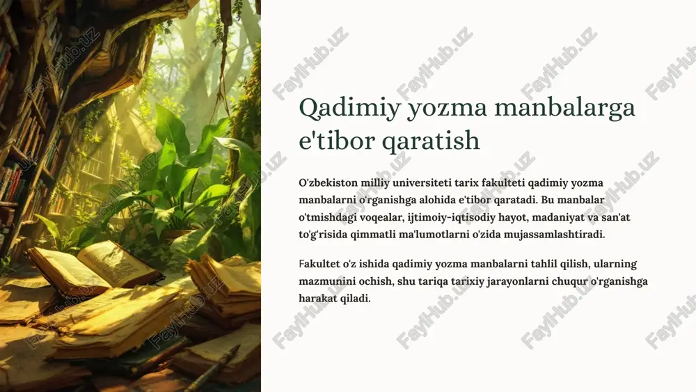 nbashunoslik va tarixshunoslik sohalarida yuqori malakali mutaxassislarni tayyorlaydi. o'qituvchilar fakultetda tajribali o'qituvchilar va professorlar ishlaydi, ular talabalarga eng so'nggi ilmiy tadqiqotlar va uslublar bilan tanishtiradilar. ilmiy seminarlar fakultet muntazam ravishda ilmiy seminarlar va konferensiyalar o'tkazib, talabalarning ilmiy qiziqishlarini qo'llab-quvvatlaydi. 11 yosh tadqiqotchilar uchun yaratilgan imkoniyatlar ilmiy rahbarlik o'zbekiston milliy universiteti yosh tadqiqotchilarga tajribali olimlar rahbarligida ilmiy ishlarni olib borish imkonini beradi. bu ularga o'zlarining ilmiy salohiyatlarini rivojlantirish, ilmiy mavzularni chuqur o'rganish va ilmiy maqolalarni chop etish imkoniyatini beradi. grantlar va stipendiyalar universitet yosh tadqiqotchilarni ilmiy ishlarini qo'llab-quvvatlash va ularning ilmiy faoliyatini rag'batlantirish uchun turli grantlar va stipendiyalarni taqdim etadi. bu grantlar va stipendiyalar tadqiqotchilarga o'zlarining ilmiy loyihalarini amalga oshirish va xorijiy mamlakatlarga ilmiy safarlarni amalga oshirish imkonini beradi. ilmiy konferensiyalar va seminarlar universitet tomonidan muntazam ravishda ilmiy konferensiyalar va seminarlar o'tkaziladi, bu esa yosh tadqiqotchilarga o'zlarining ilmiy ishlarini taqdim etish, tajriba almashish va boshqa mutaxassislar bilan hamkorlik qilish imkonini beradi. …