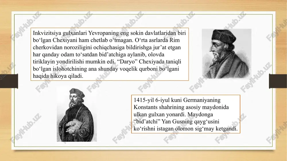 bo'lgan. 1591 yilda bruno aristokrat jovanni mocenigo taklifiga binoan venetsiyaga keldi. giordano brunoning katta hajmdagi ma'lumotlarni eslab qolishning ajoyib qobiliyati haqida eshitgan senor mocenigo mnemonikani (xotira san'ati) o'zlashtirish istagi bilan alangalandi. o'qituvchi va talaba o'rtasida ishonchli munosabatlar o'rnatildi va 1592 yil 23 mayda mocenigo katolik cherkovining haqiqiy o'g'li sifatida o'qituvchiga qarshi inkvizitsiyaga qoralash yozdi. deyarli bir yil bruno venetsiya inkvizitsiyasining yerto'lalarida xizmat qildi. 1593 yil fevral oyida faylasuf rimga ko'chirildi. 7 yil davomida bruno o'z qarashlaridan voz kechishni talab qildi. 1600-yil 9-fevralda u inkvizitor sudi tomonidan "tavbasiz, qaysar va moslashuvchan bid'atchi" deb tan olingan. u "qon to'kmasdan", ya'ni uni qatl etish tavsiyasi bilan yuzidan yechilgan va quvg'in qilingan va dunyoviy hokimiyatlarga topshirilgan. tiriklayin yondirmoq. afsonaga ko'ra, hukmni eshitgandan so'ng, bruno shunday degan: "yonish rad etishni anglatmaydi". 17 fevral kuni giordano bruno rimda "gullar maydoni" she'riy nomi yozilgan maydonda yoqib yuborildi. galiley 1564-yili italiyaning piza shahrida tavallud topdi. 18 yoshida u …