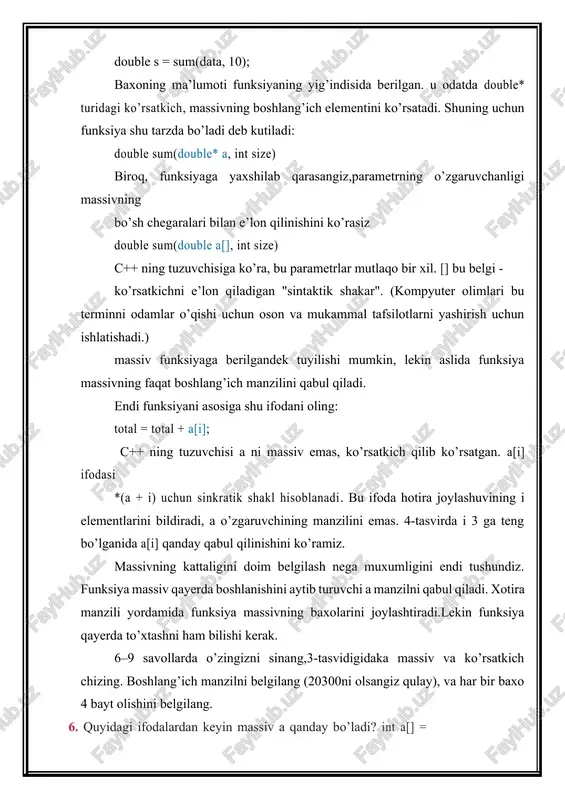 dinamik massivlar va ko'rsatkichlar - Page 4