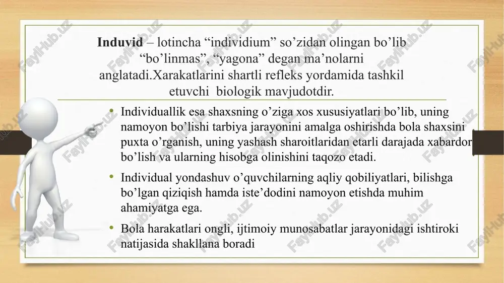 ublikasining «kadrlar tayyorlash milliy dasturi»da ham ta’kidlab o’tilganidek, uzluksiz ta’limni tashkil etish, rivojlantirish hamda ta’limning ijtimoiylashuviga erishish dolzarb masaladir. ta’lim oluvchilarda estetik boy dunyoqarashni shakllantirish, ularda yuksak ma’naviyat, madaniyat va ijodiy fikrlash qobiliyatini rivojlantirish kabilar muhim ijtimoiy talablar hisoblanadi. image5.png image6.png image7.png image8.gif image12.jpg image9.jpg image10.jpg image11.jpg image1.jpeg image3.png image4.png /docprops/thumbnail.jpeg shaxsning rivojlanish tarbij va jjtimoiylas