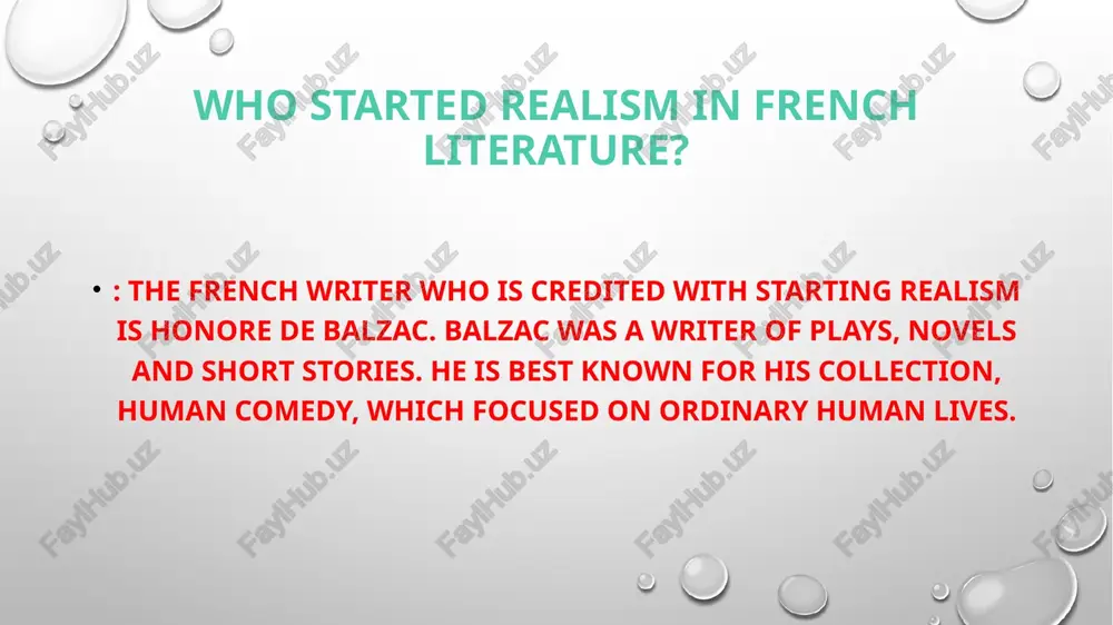 ay 8, 1880) was a french writer who is counted among the greatest western novelists. he is widely considered the father of the realistic novel and is known especially for his first published novel, madame bovar{1857), and for his scrupulous ( #89 ) devotion to his art and style, best exemplified ( bi ) by his endless search for “/e mot juste'("the right word"), is a novel focusing on a doctor's wife, emma bovary, who has adulterous affairs and lives beyond her means in order to escape the banalities (fal) and emptiness of provincial life. though the basic plot is rather simple, even archetypal ( #8) ) , the novel's true art lies in its details and hidden patterns. it is not only the literary style of madame bovary that is anti- romantic, it is its subject as well. the narrative clearly portrays emma as deluded(xk2& ) for trying to …