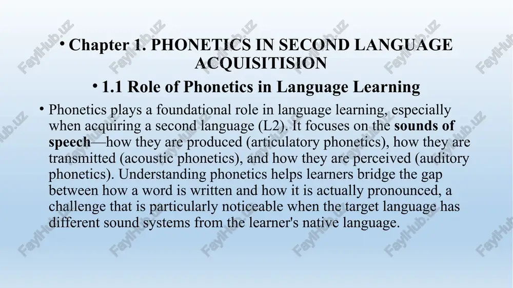 speech learning model (slm) developed by: james e. flege (1995) l2 learners compare new l2 sounds to their existing l1 categories. if an l2 sound is similar but not identical to an l1 sound, learners may "equate" it and fail to create a new category (this is called category assimilation). new categories are easier to form if the sound is perceived as distinctly different. example: japanese learners may equate english /r/ and /l/ with a single japanese sound, making it hard to distinguish them in perception and production. 3. second language perception (l2lp) model developed by: ocke-schwen bohn and colleagues (2007–2012) learners develop perceptual models of l2 sounds through exposure and experience. learning is driven by the need to communicate successfully, not just to match native-like pronunciation. emphasizes task-based perception—how learners perceive sounds in real communicative situations. since the discussion began on principles and parameters in sla theory, there has …